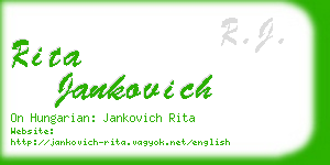 rita jankovich business card